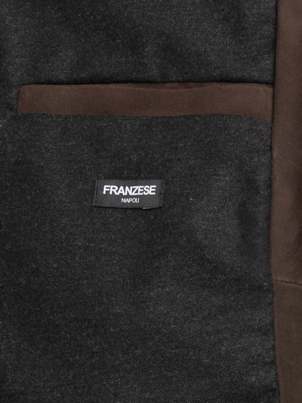 Franzese Collection Rolls Royce Detachable Collar Patch Pocket Jacket In Brown
