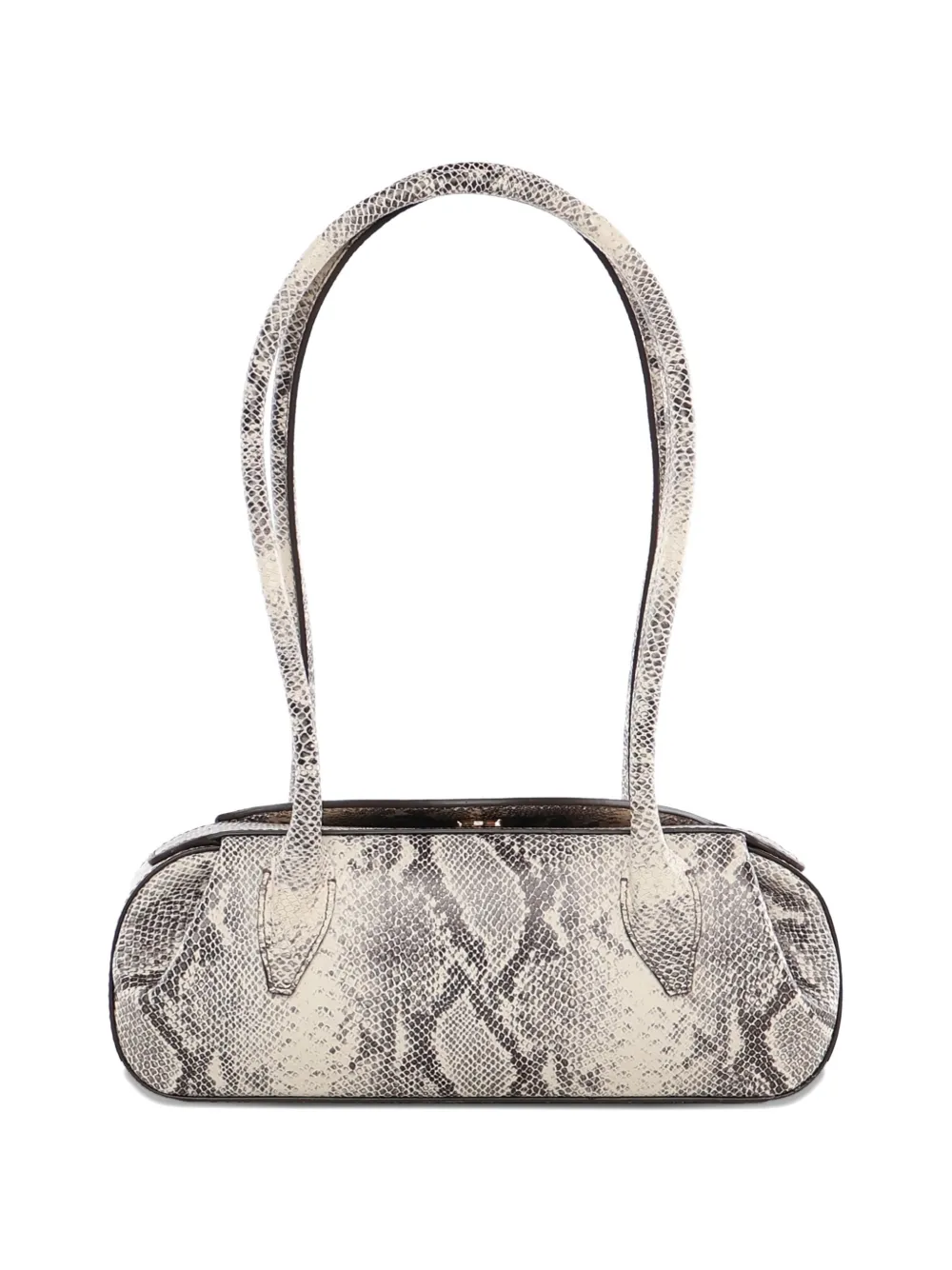 Yuzefi Mini Oyster Embossed-snakeskin Shoulder Bag In Gray