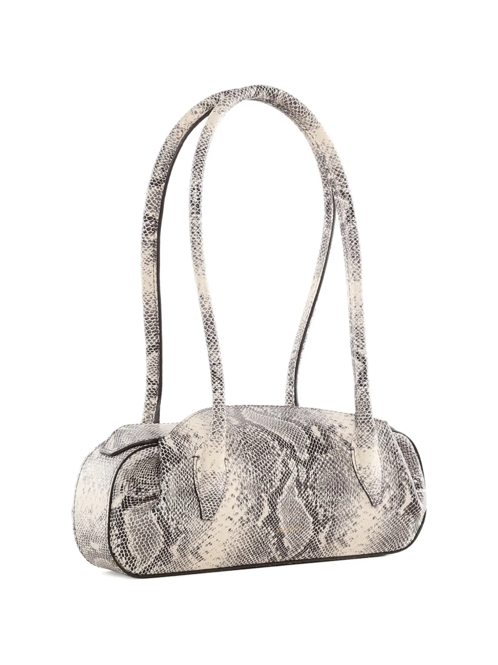 Yuzefi Mini Oyster Embossed-snakeskin Shoulder Bag In Gray