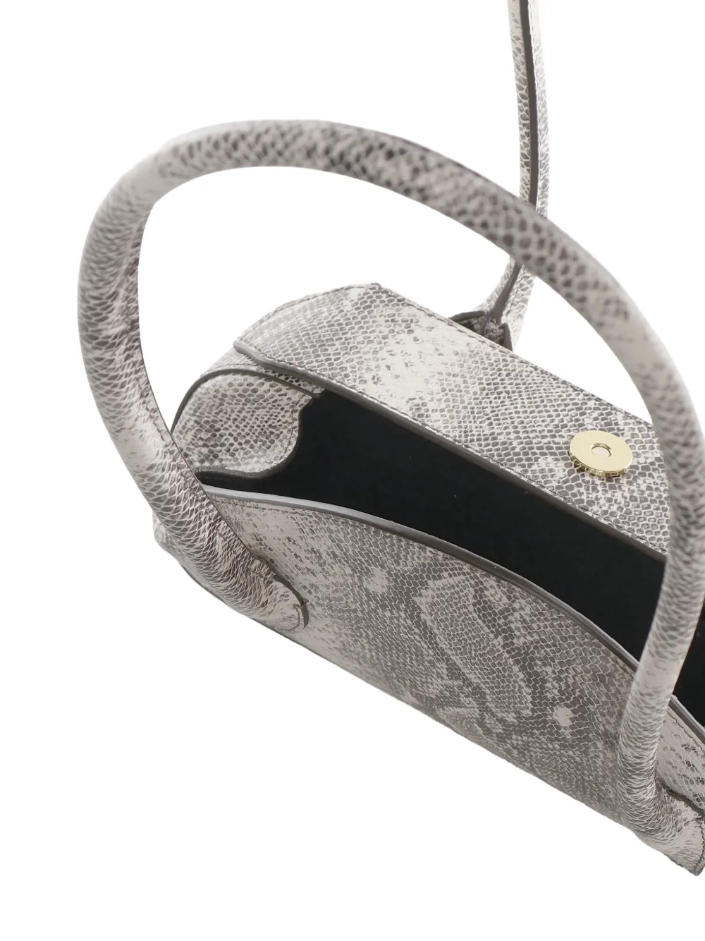 Yuzefi Mini Oyster Embossed-snakeskin Shoulder Bag In Gray