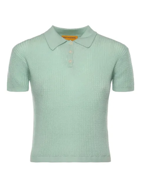 Guest In Residence Shrunken textured polo top