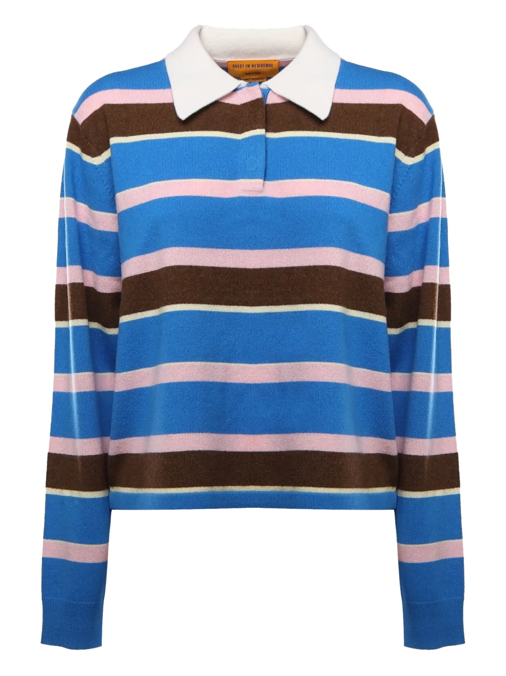 Guest In Residence striped polo top - Blau