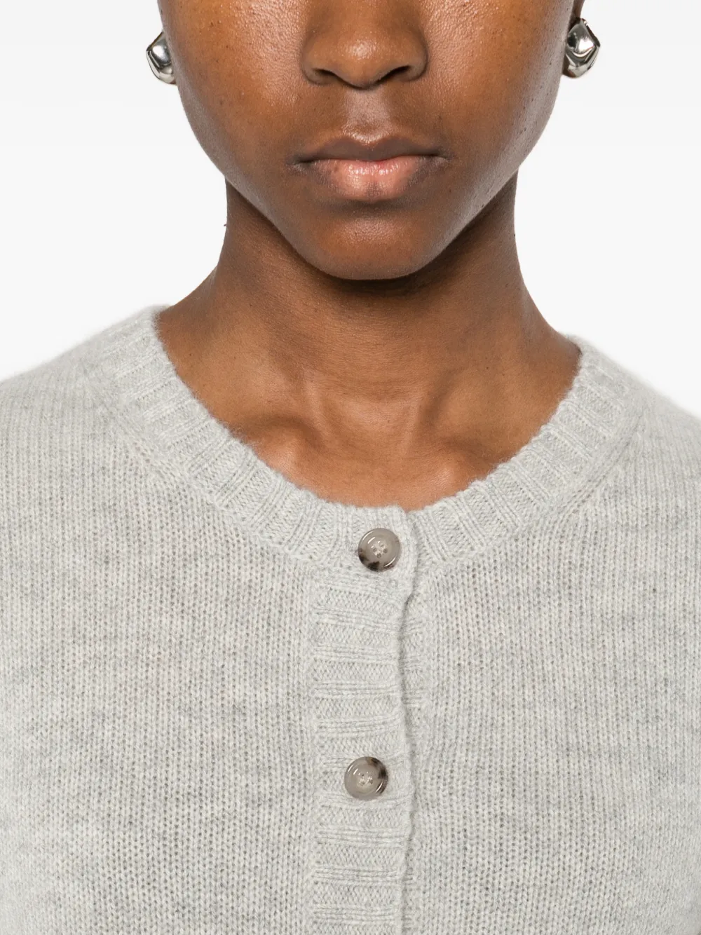 Allude Button-up Cardigan In Gray