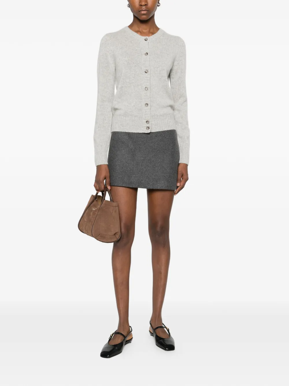 Allude Button-up Cardigan In Gray