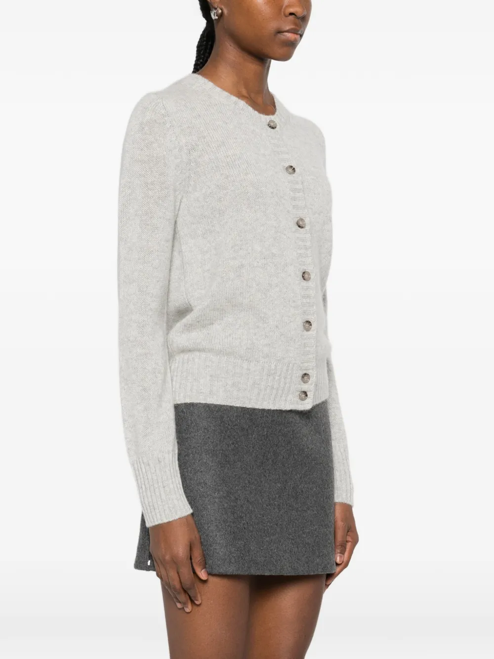 Allude Button-up Cardigan In Gray