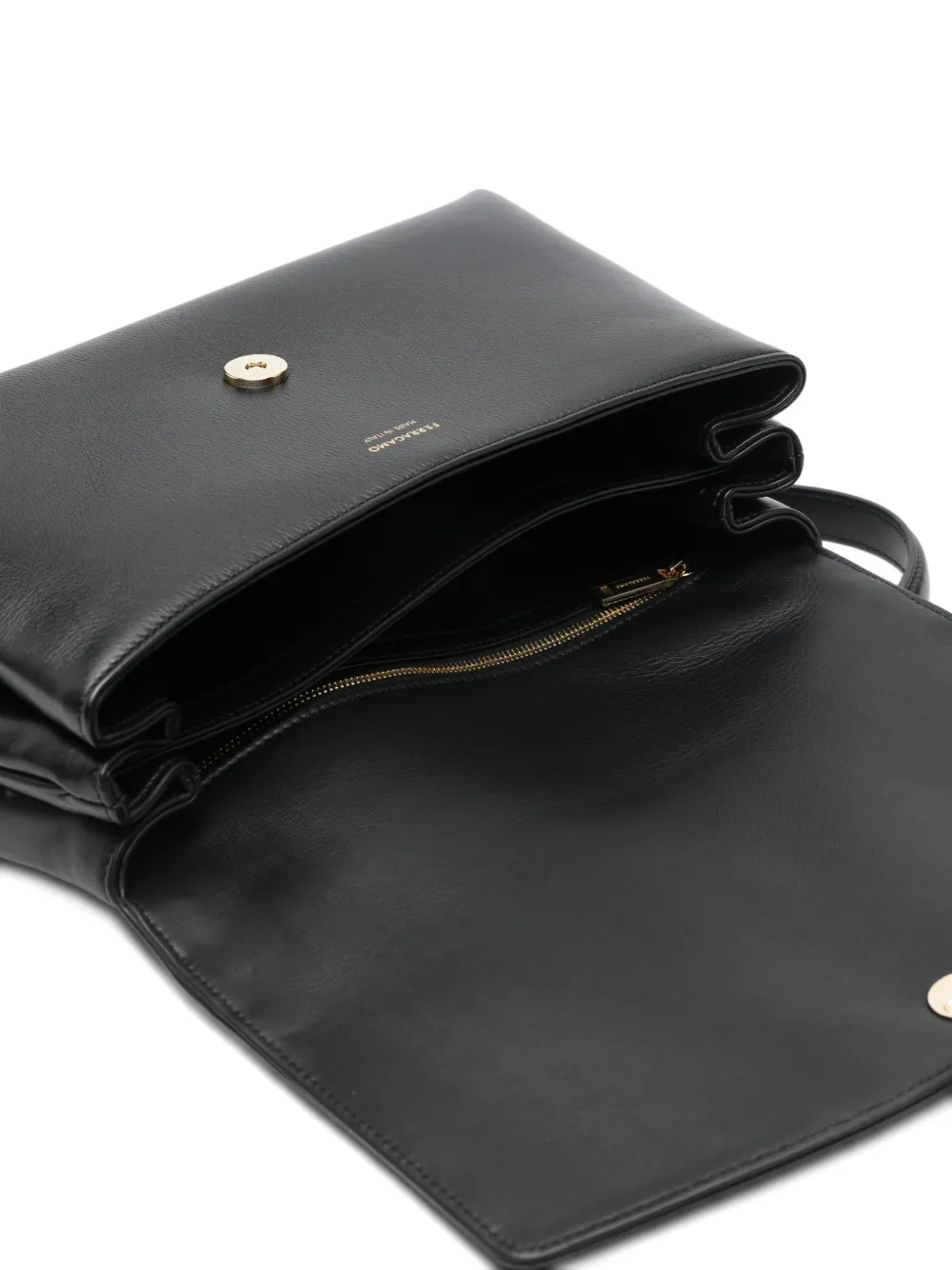 Ferragamo Kleine schoudertas met omslag Zwart