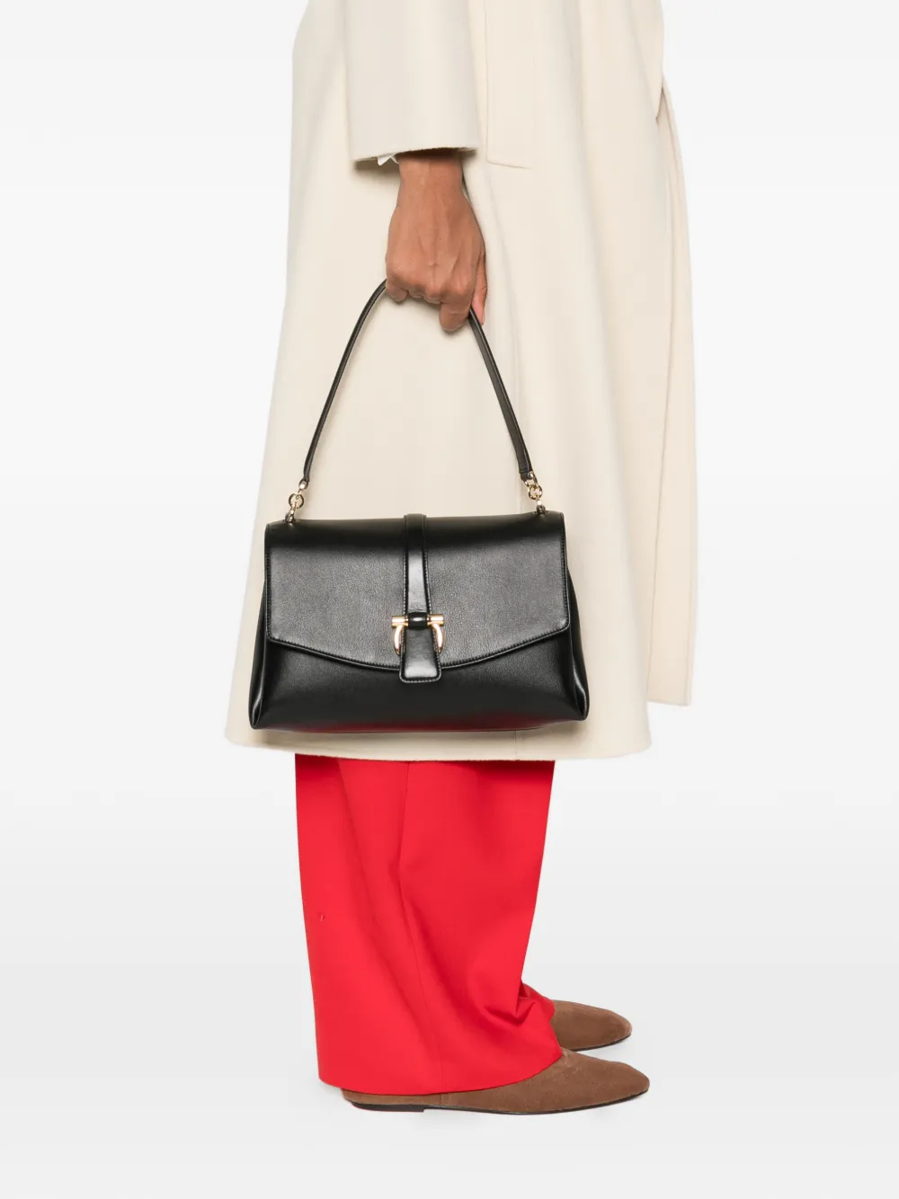 Ferragamo Shopper met gesp - Zwart