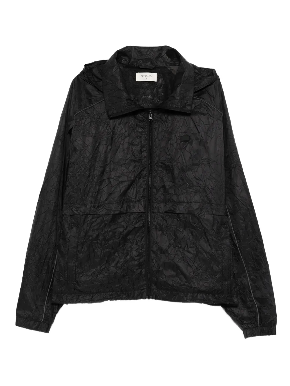 RETERNITY wrinkled hooded jacket | Black | Image 1