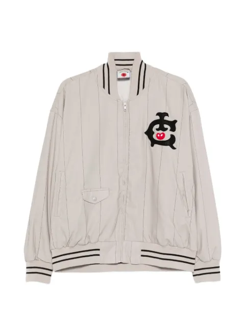 ICECREAM striped appliqué bomber jacket