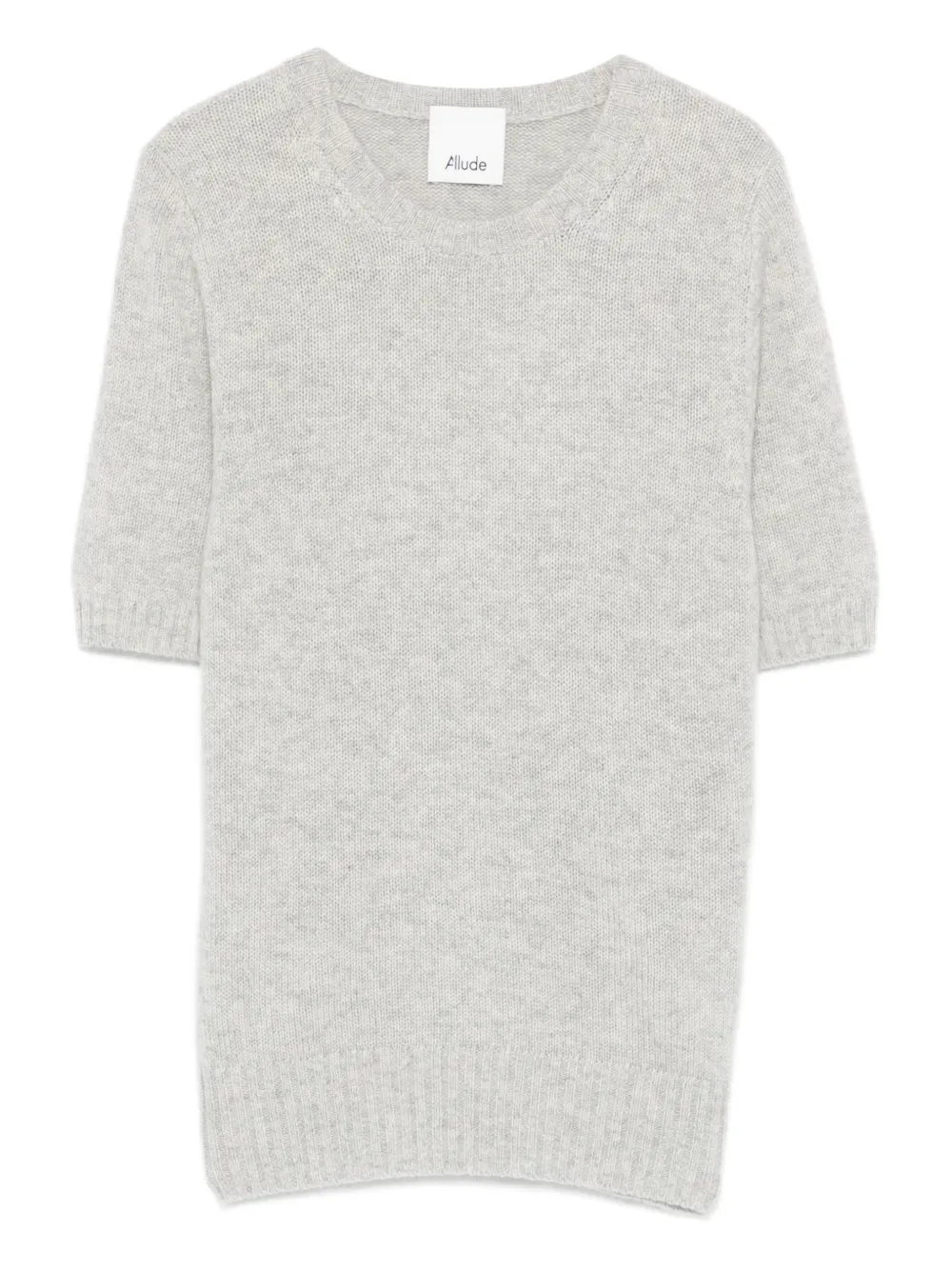 Allude Short-sleeve Sweater In Gray