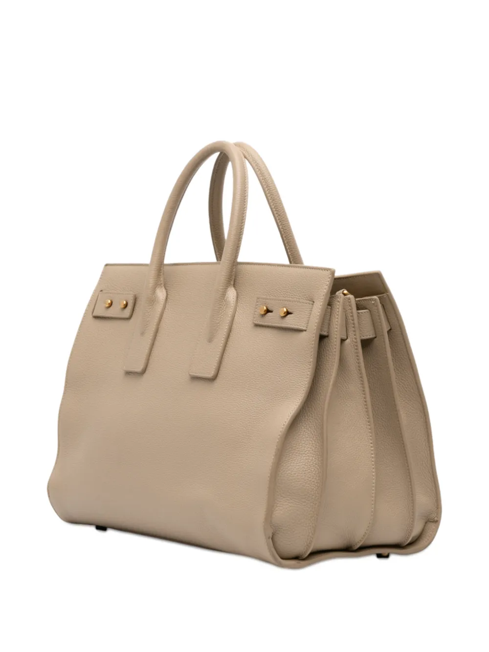 SAINT LAURENT Pre-owned 2022 Medium Supple Grained Calfskin Sac De Jour Satchel In Brown