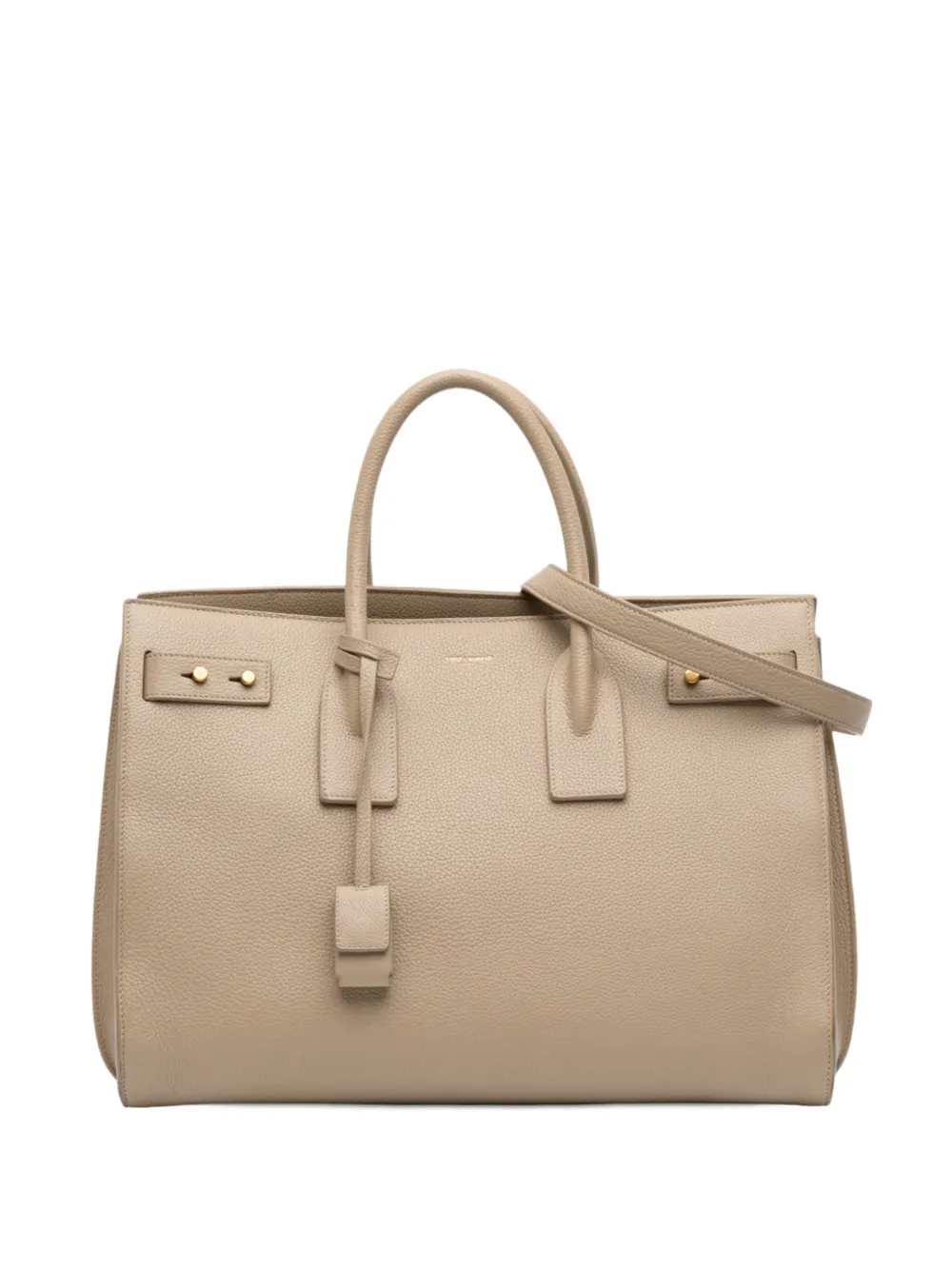 SAINT LAURENT Pre-owned 2022 Medium Supple Grained Calfskin Sac De Jour Satchel In Brown