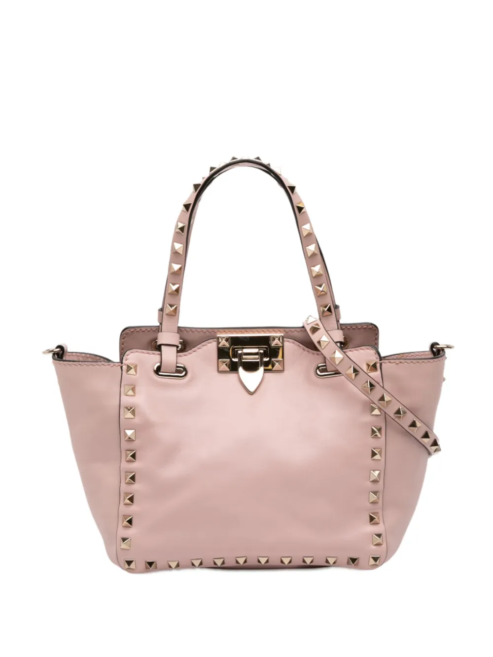 Valentino Garavani Pre-Owned 2000-2017 Mini Leather Rockstud Trapeze satchel - Rosa