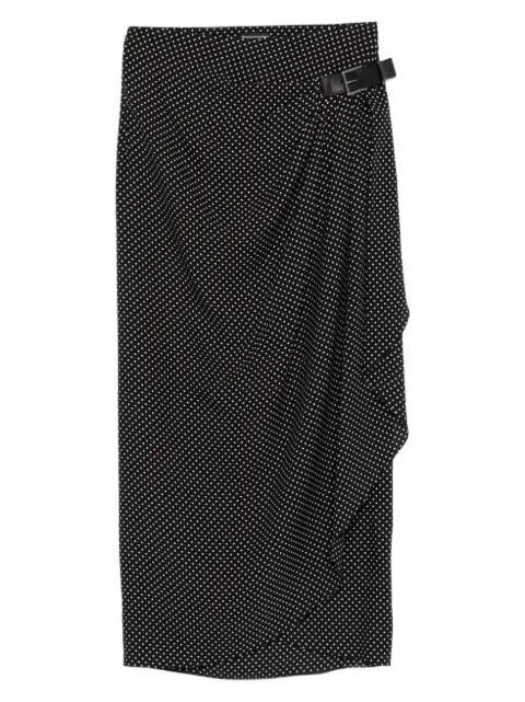 TOM FORD polka-dot buckled midi skirt