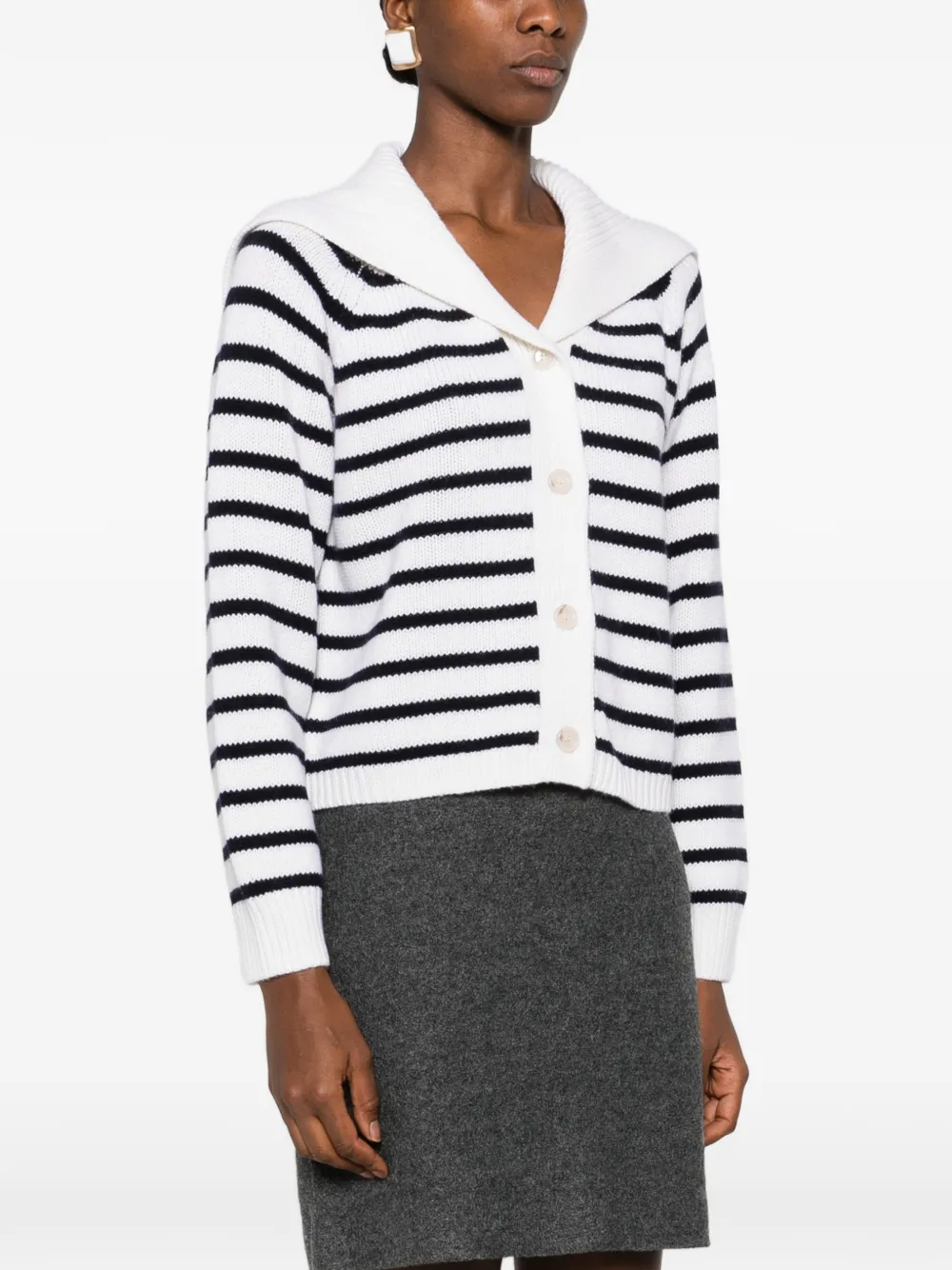 Allude Gestreept vest Wit