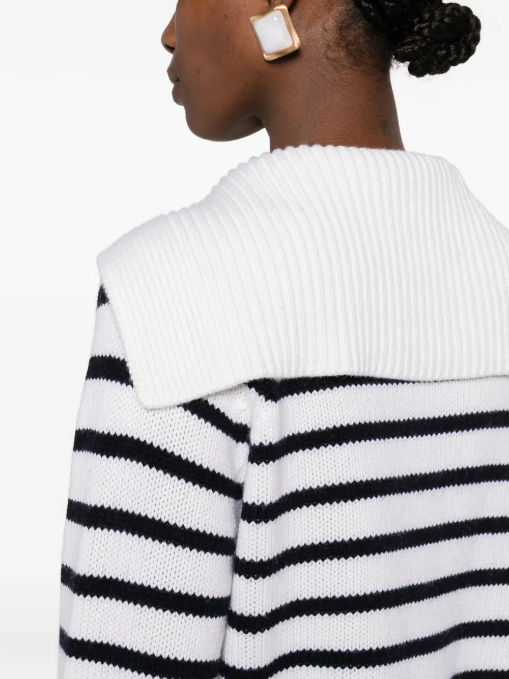 Allude Gestreept vest Wit