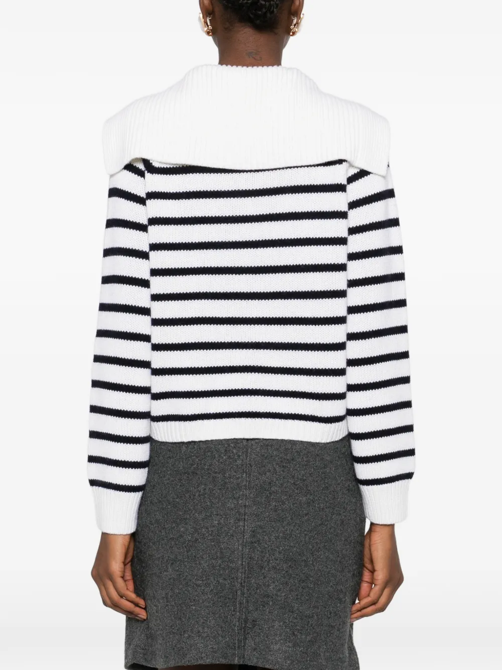 Allude Gestreept vest Wit