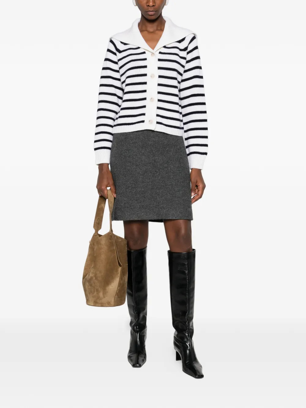 Allude Gestreept vest Wit