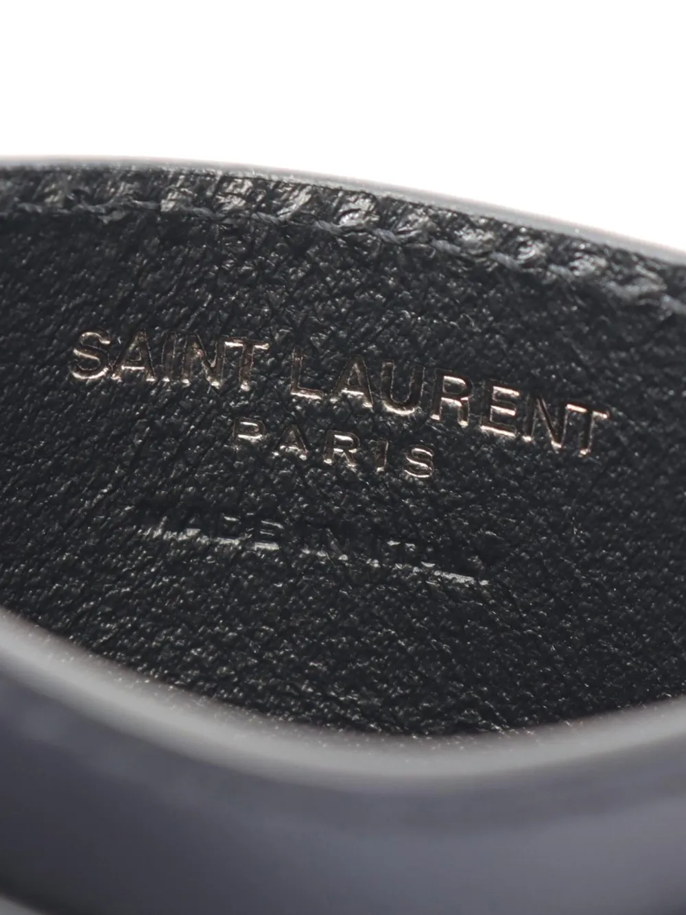 Pre-owned Saint Laurent 2010-2025 Small Leather Cassandra Case Card Holder In Black