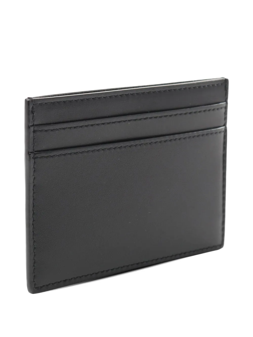 Pre-owned Saint Laurent 2010-2025 Small Leather Cassandra Case Card Holder In Black
