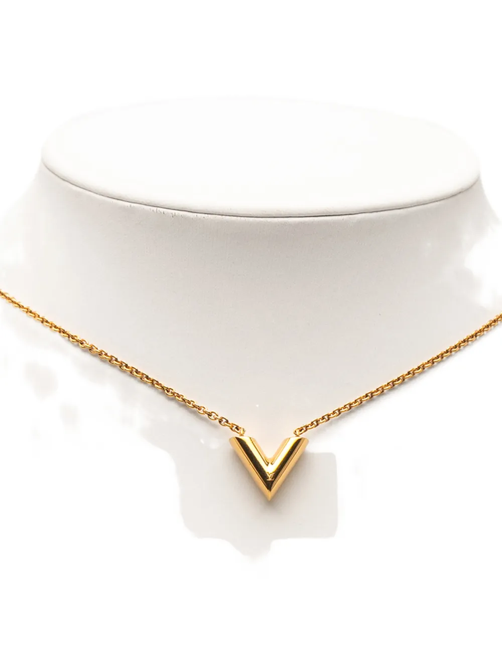 Pre-owned Louis Vuitton 2019 Gold Plated Essential V Necklace Costume Necklace