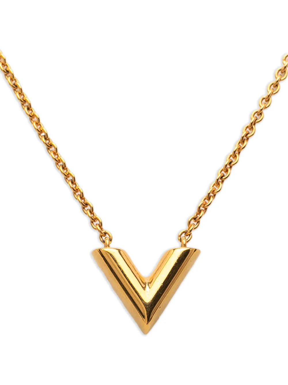 Louis Vuitton Pre-Owned 2019 Gold Plated Essential V Necklace costume necklace - Oro