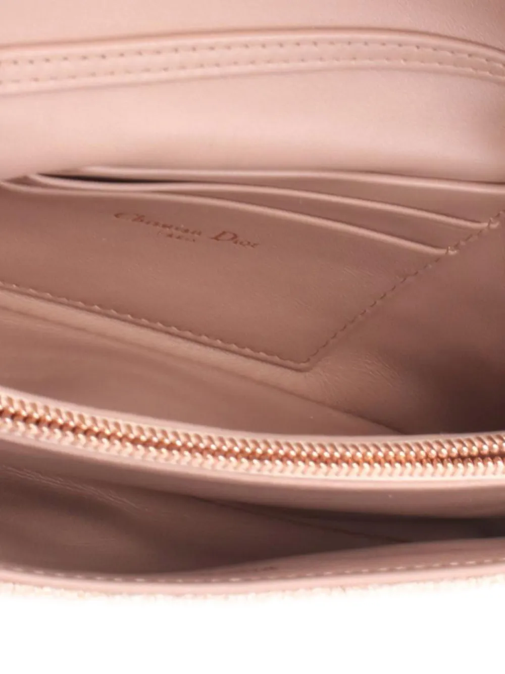 Pre-owned Dior 2010-2025 Small Tweed Macrocannage Caro Bag Crossbody Bag In Pink