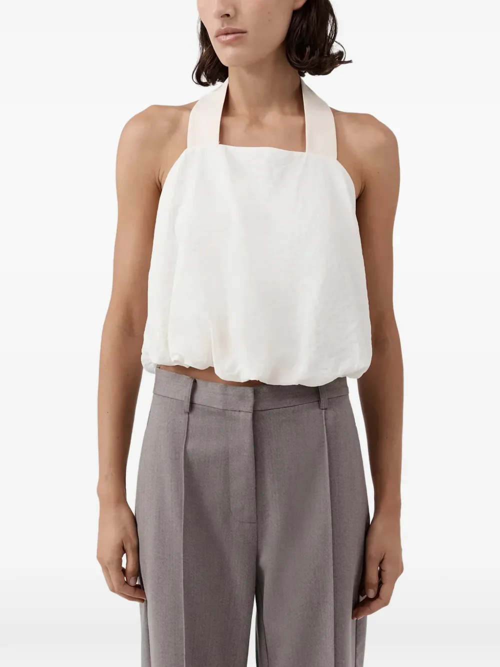  St. Agni Twisted-back Halterneck Top - White 