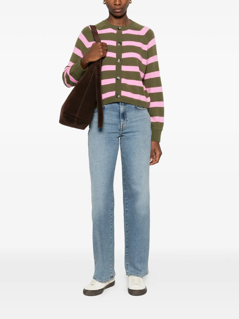  Allude Stripe-pattern Cardigan - Green 