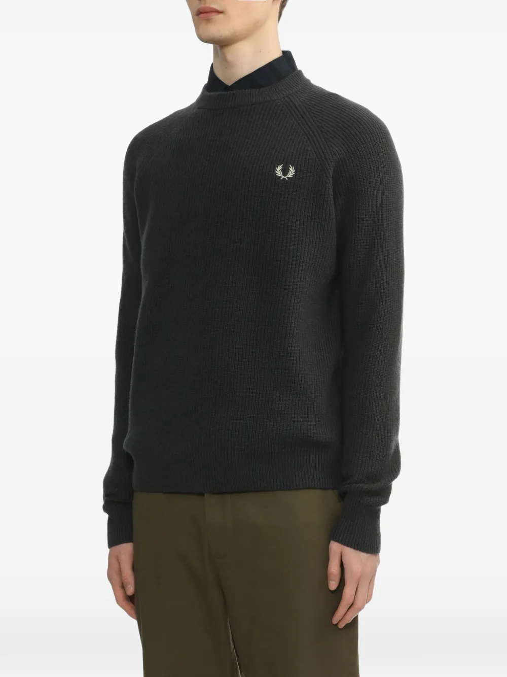  Fred Perry Logo-embroidered Sweater - Grey 