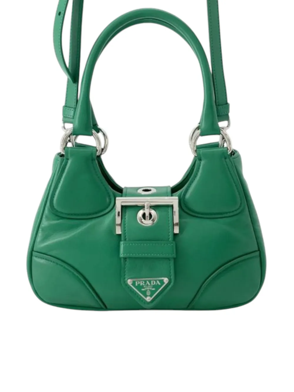 Prada Pre-Owned 2013-2025 Nappa Soft Padded Re Edition 2002 Moon satchel - Verde