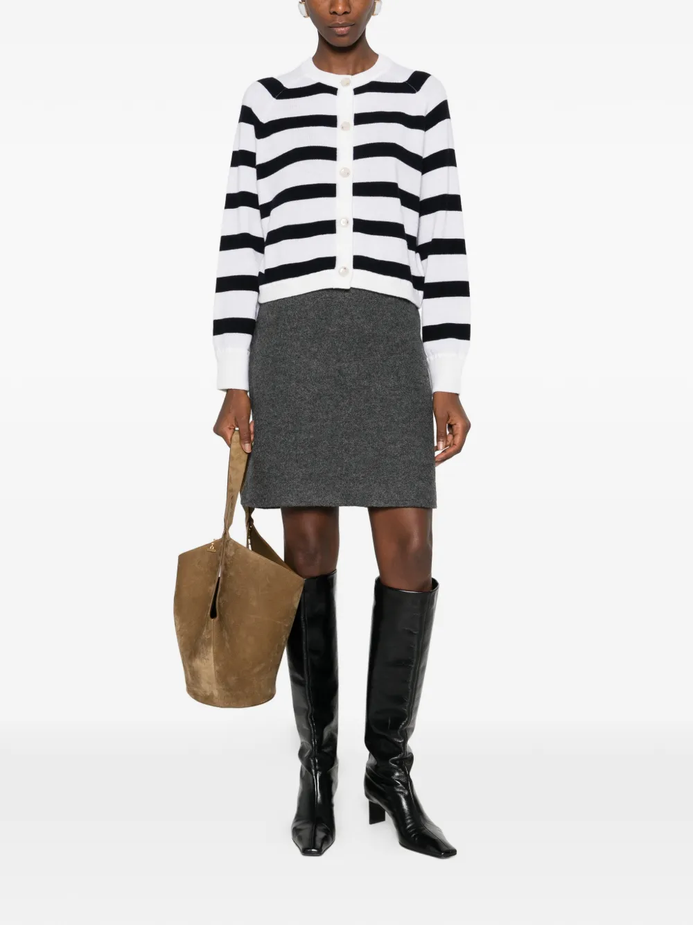Allude Gestreept vest Wit
