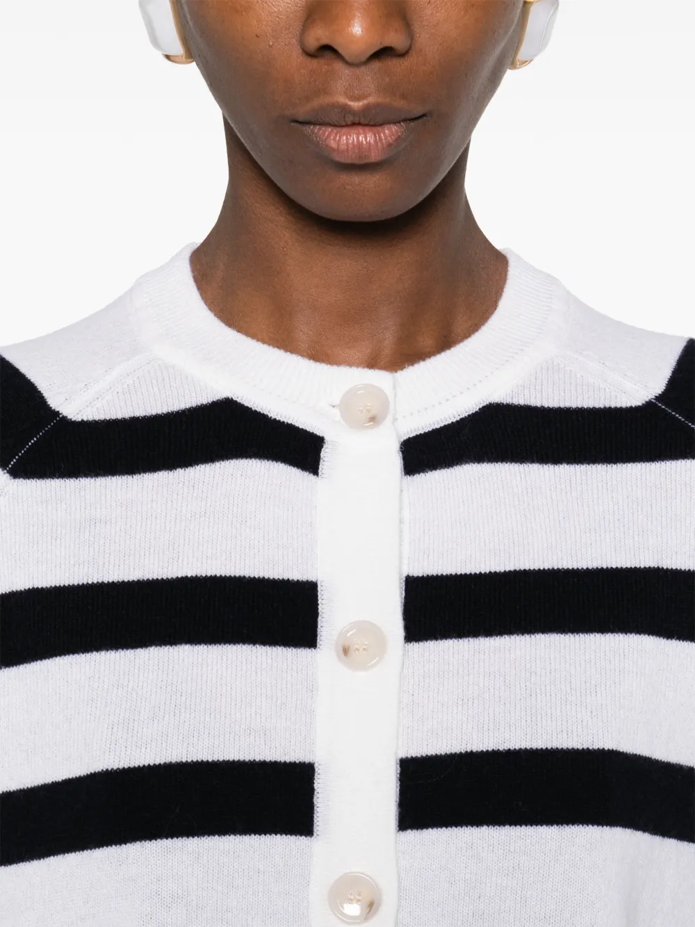 Allude Gestreept vest Wit