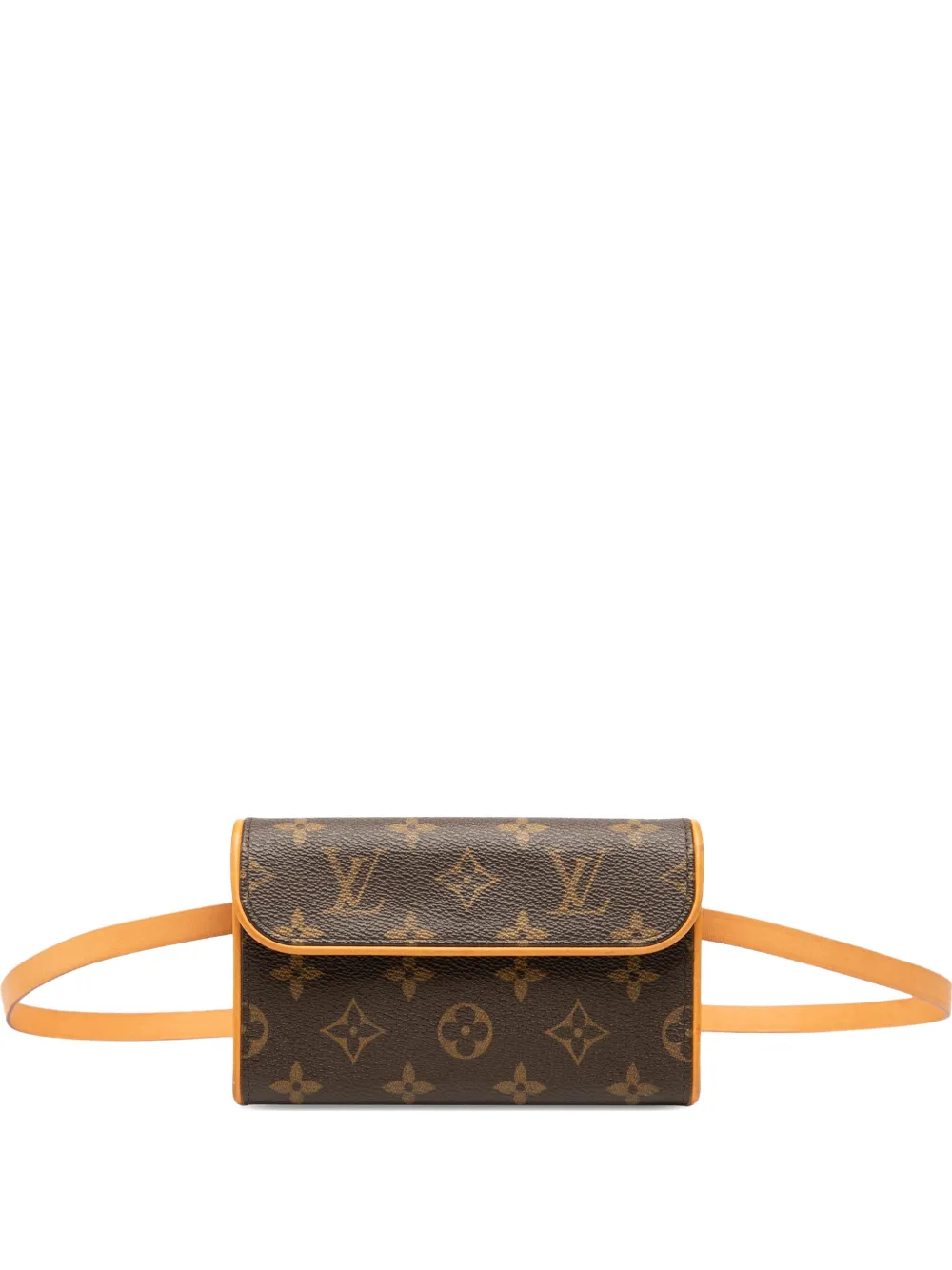 Pre-owned Louis Vuitton 2004 Monogram Pochette Florentine Belt Bag In Brown