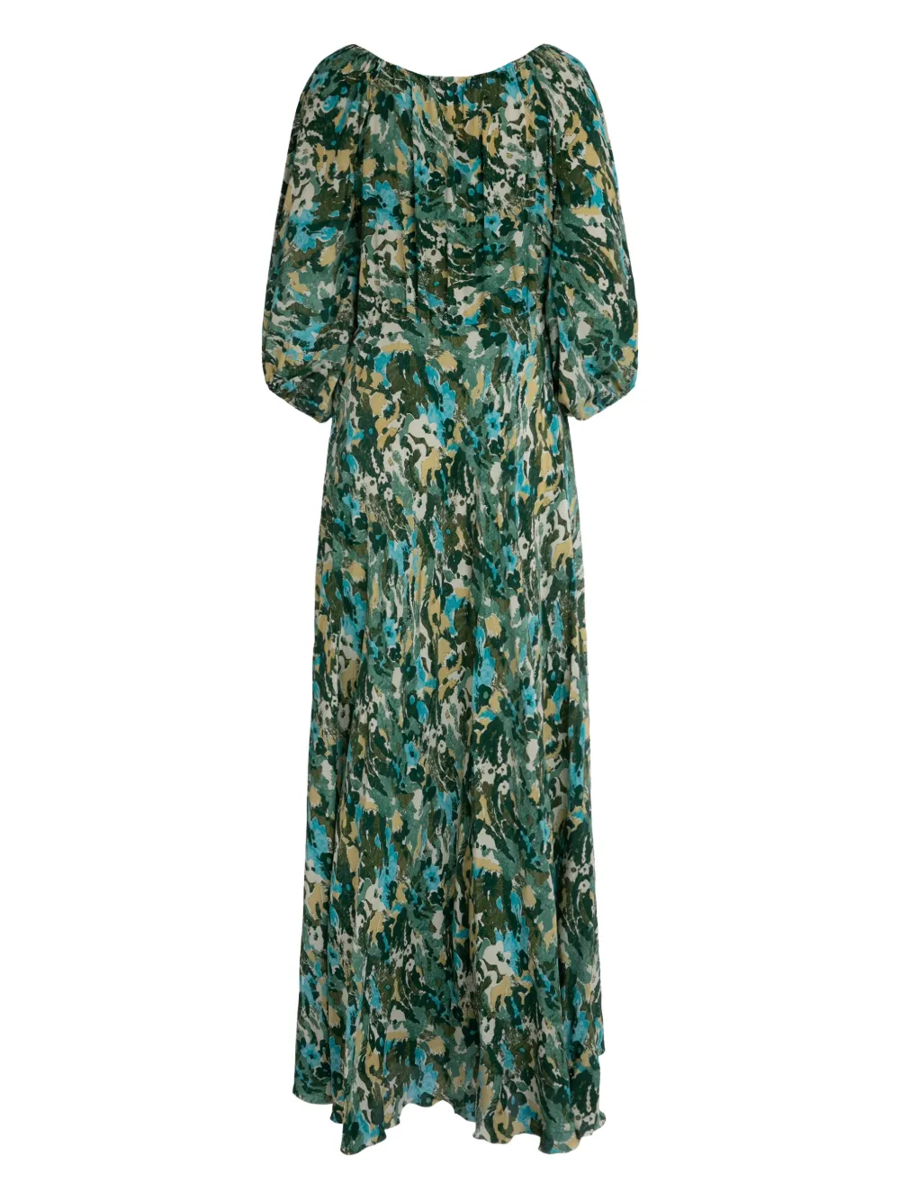 Marinella Sara crew-neck maxi dress - Groen