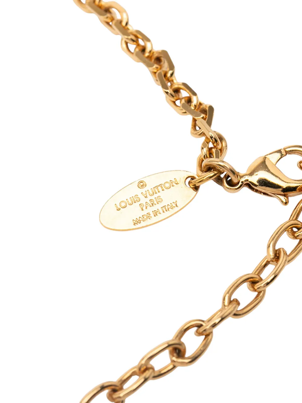 Pre-owned Louis Vuitton 2014 Gold Plated Charmy Pearl Necklace Costume Necklace