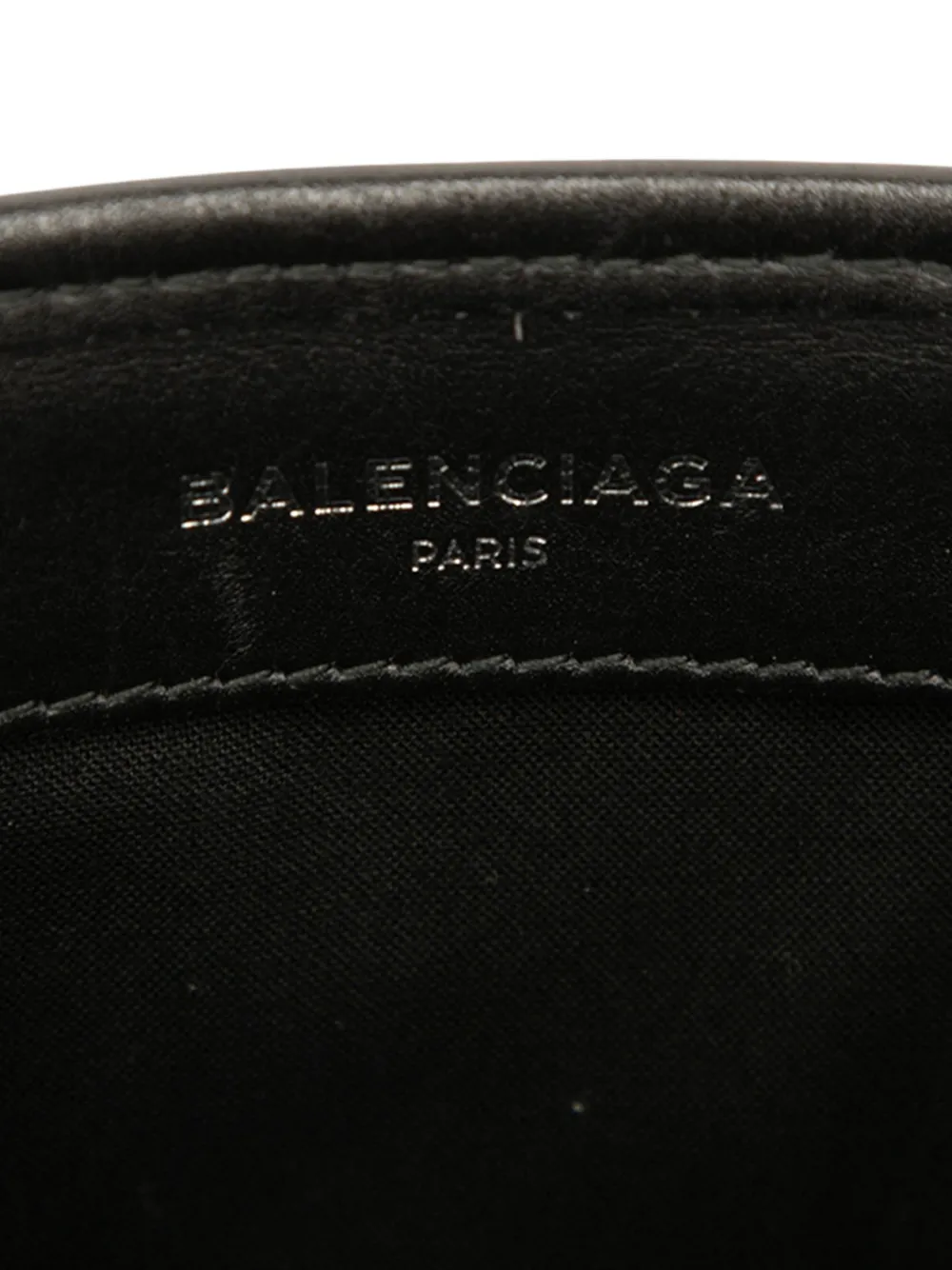 BALENCIAGA Pre-owned 2018 Canvas Navy Cabas Xs Satchel In White