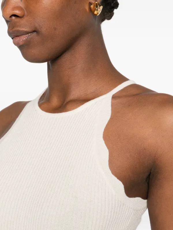 Allude スカラップ リブタンクトップ | ニュートラル | FARFETCH JP