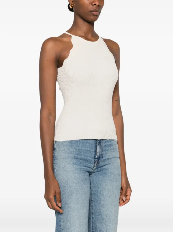 Allude スカラップ リブタンクトップ | ニュートラル | FARFETCH JP