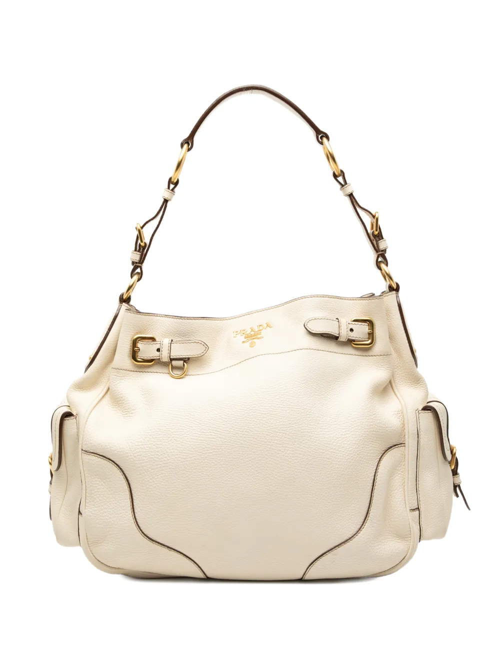 Prada Pre-Owned 2000-2025 Vitello Daino Side Flap Pockets shoulder bag | White | Image 1
