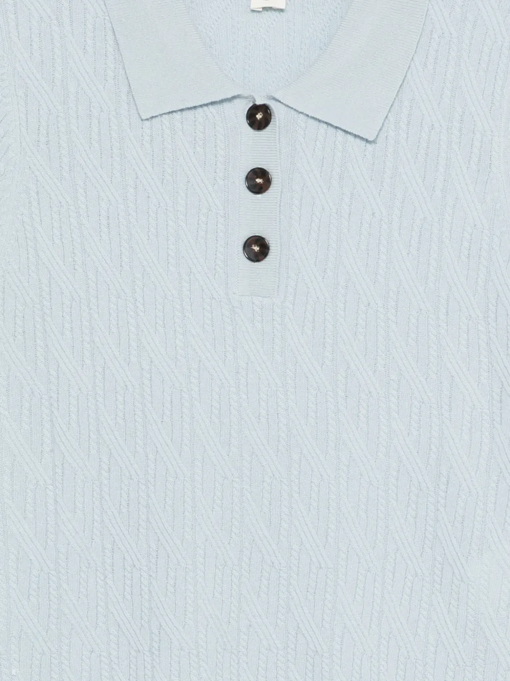 The Garment Como Cable Buttoned Polo Shirt In Blue