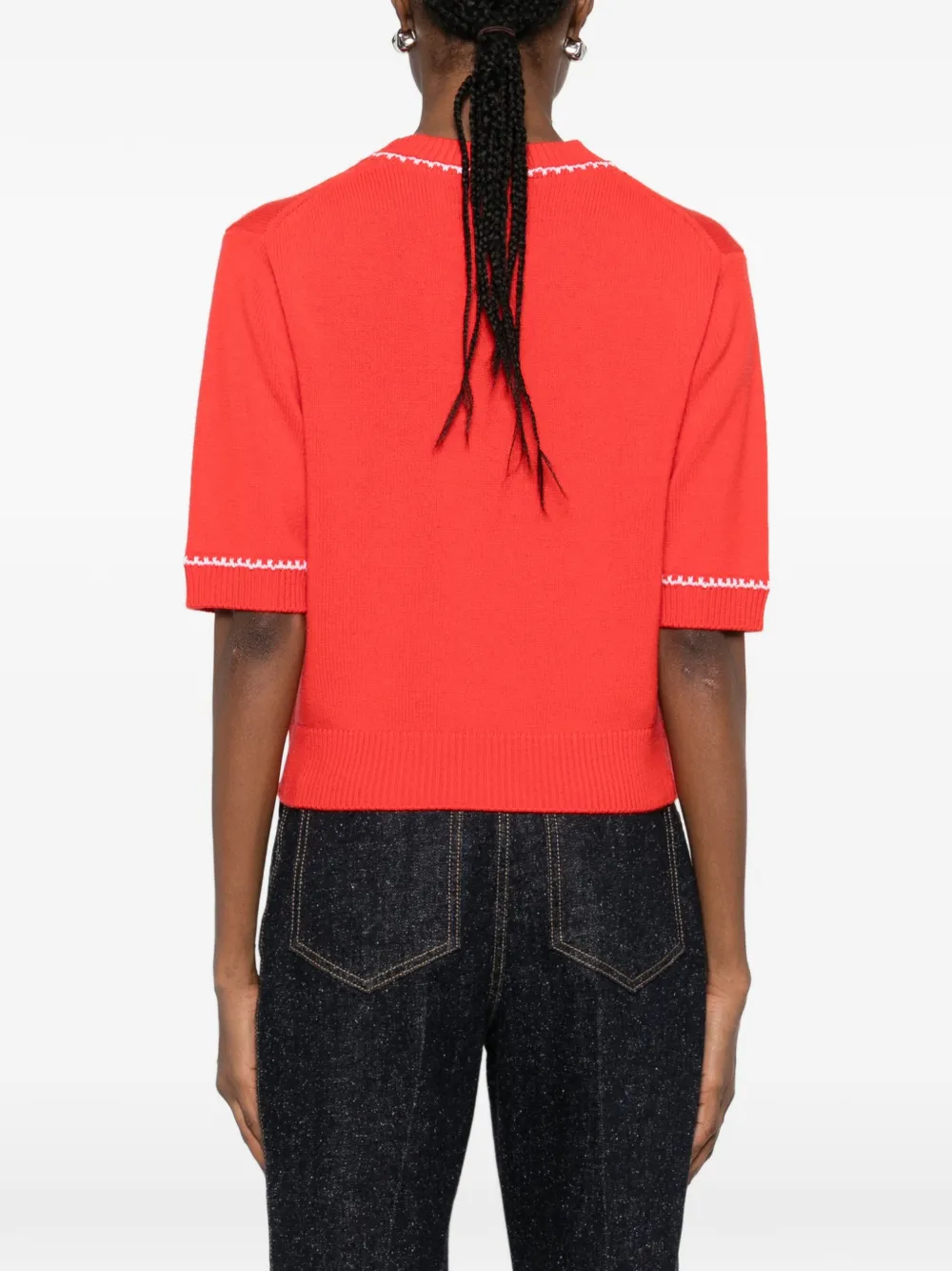 Allude Ribbed-hem T-shirt In Red