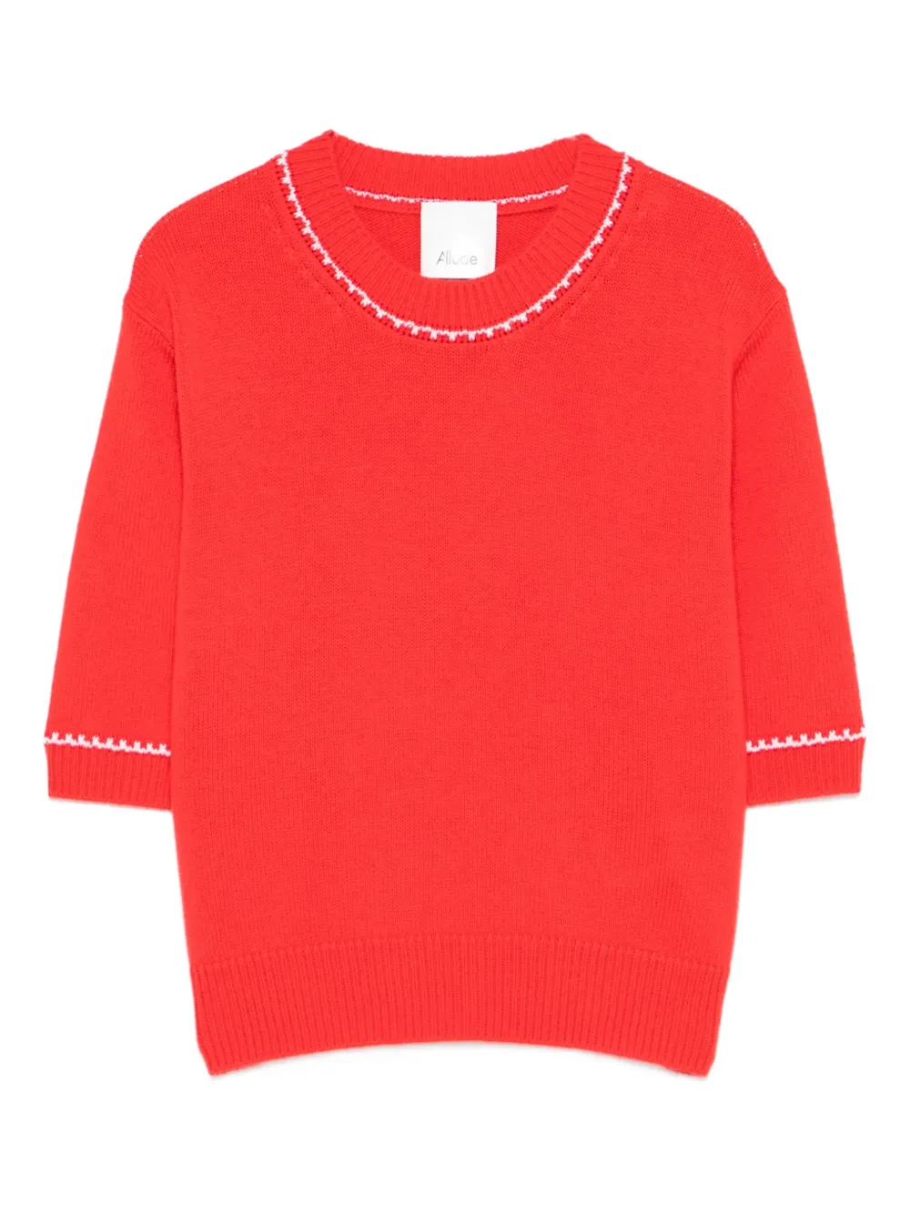 Allude Ribbed-hem T-shirt In Red