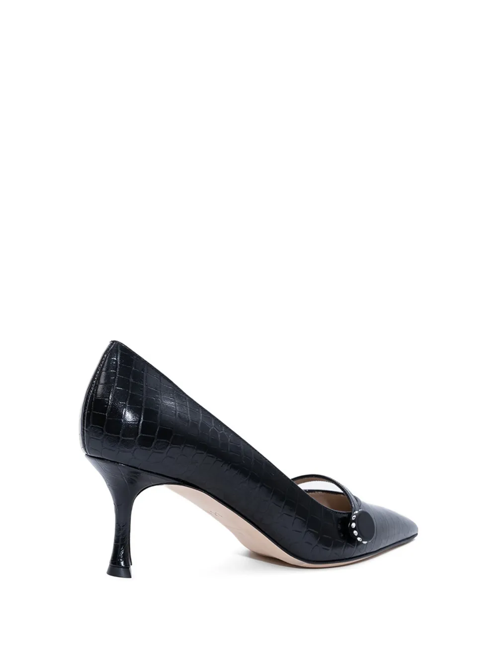 N°21 Crocodile-embossed Leather Pumps In Black