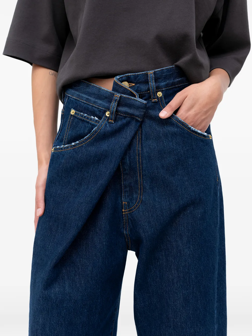  Darkpark Ines Frayed Denim Jeans - Blue 