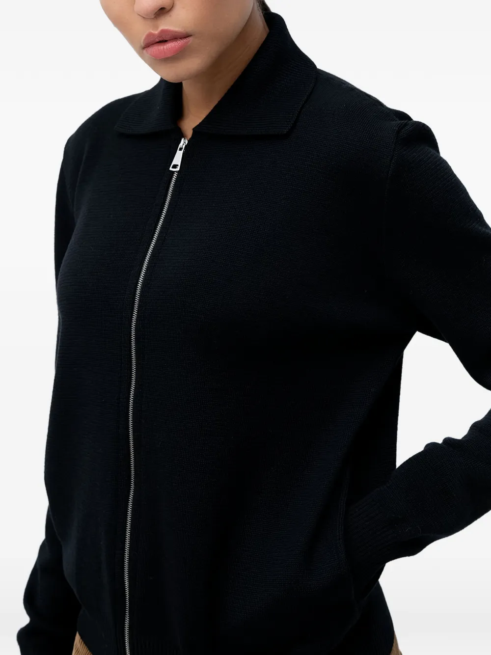 N°21 Zip-fastening Cardigan In Black