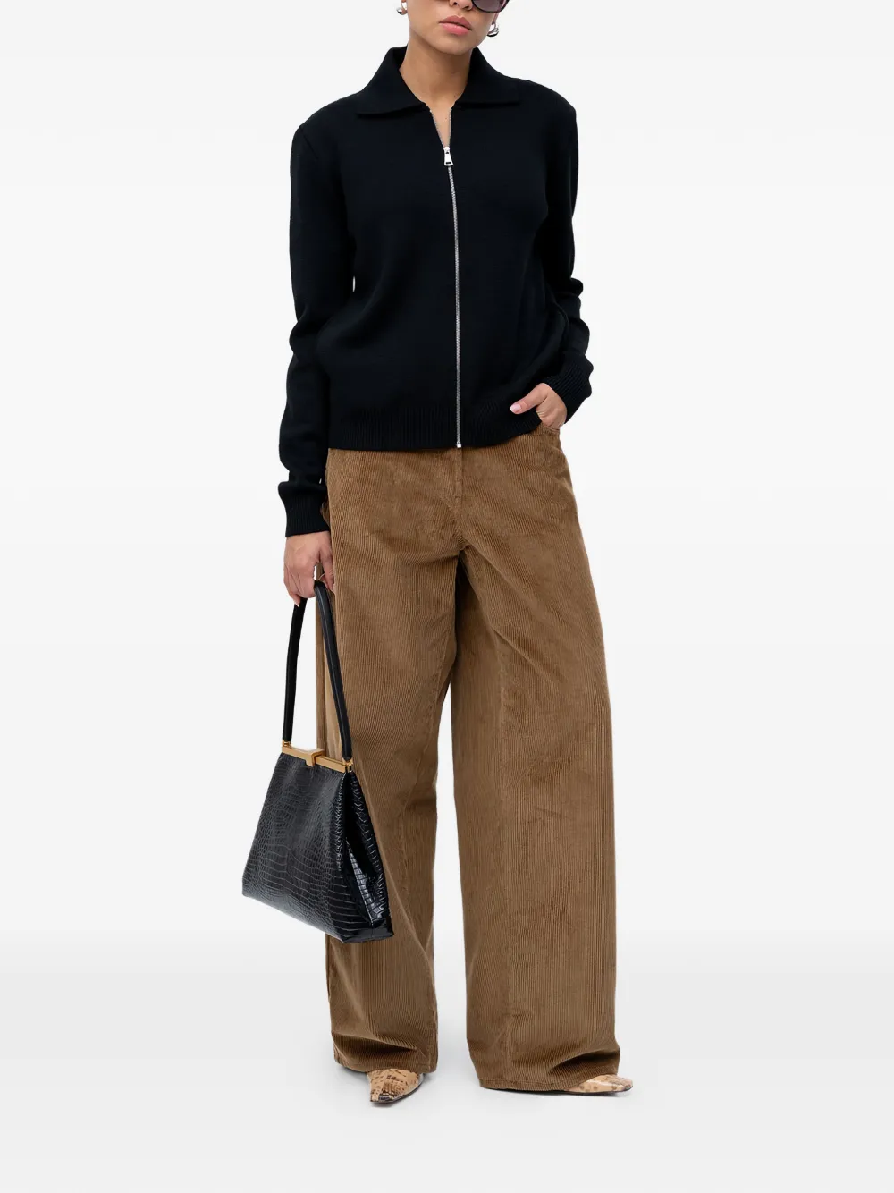 N°21 Zip-fastening Cardigan In Black