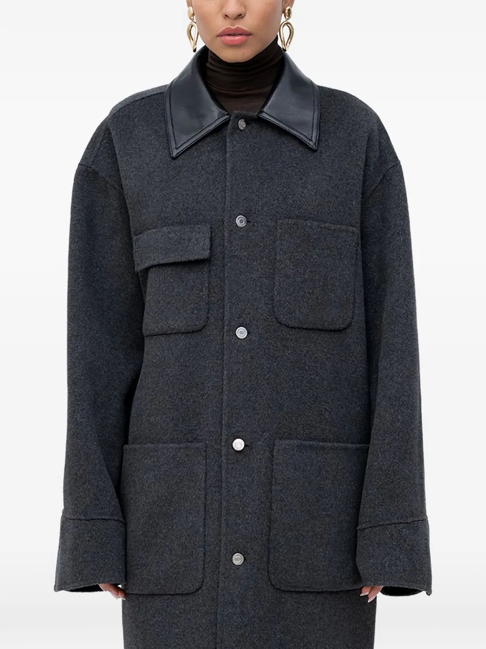 Nanushka Wylder buttoned coat - Grigio
