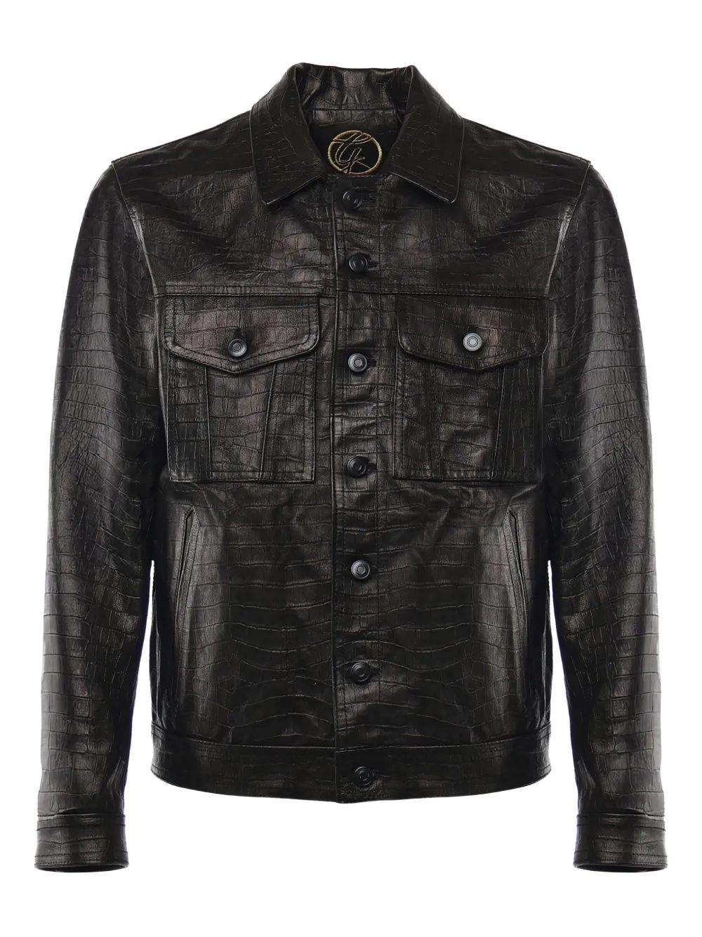 Giuliano Galiano Julius pocket leather jacket - Nero