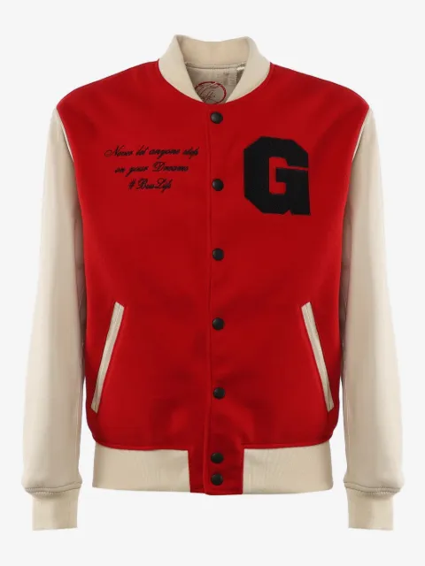 Giuliano Galiano Varsity leather-sleeve button jacket